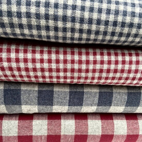 Flanel - Square - Donkerrood