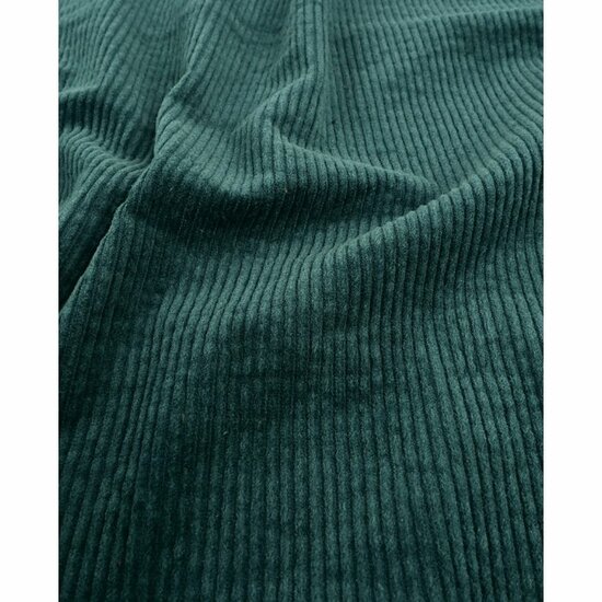 Ribfluweel Stretch - Uni - Petrol