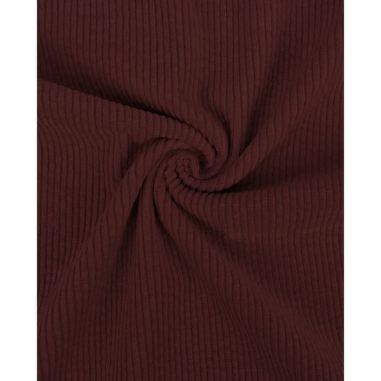 Ribfluweel Stretch - Uni - Bordeaux