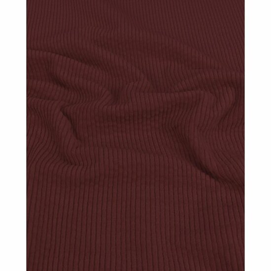 Ribfluweel Stretch - Uni - Bordeaux