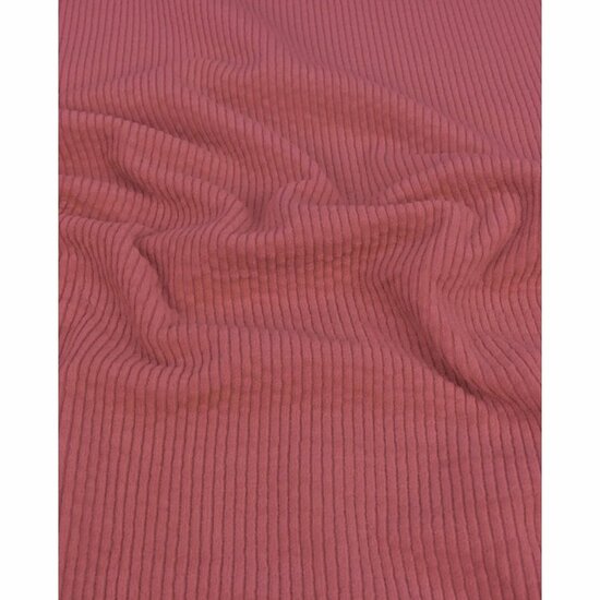 Ribfluweel Stretch - Uni - Pruim