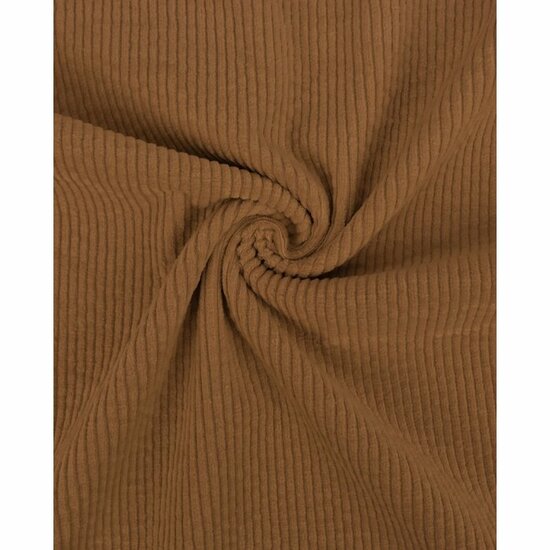 Ribfluweel Stretch - Uni - Camel