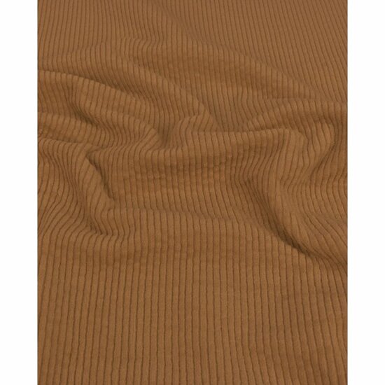 Ribfluweel Stretch - Uni - Camel