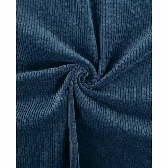 Ribfluweel Stretch - Uni - Blauw