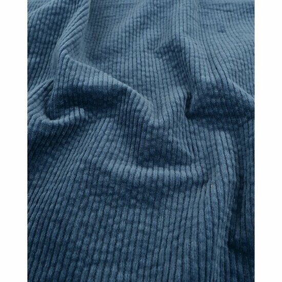 Ribfluweel Stretch - Uni - Blauw