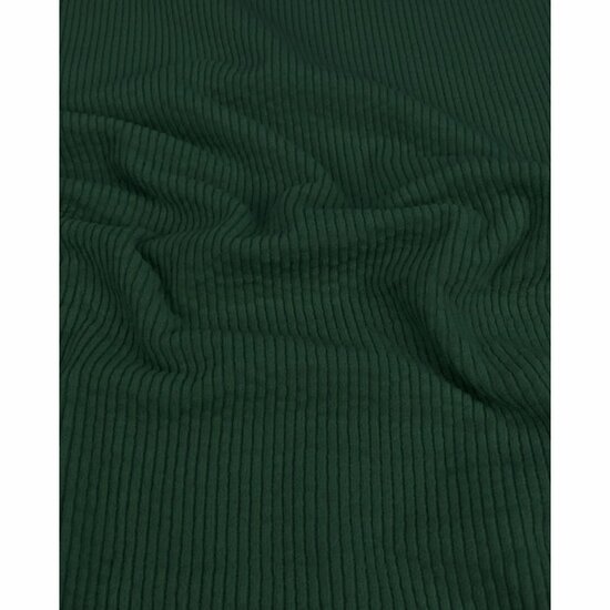 Ribfluweel Stretch - Uni - Donkergroen