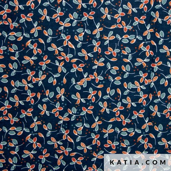 Flanel - SOS Flowers - Navy