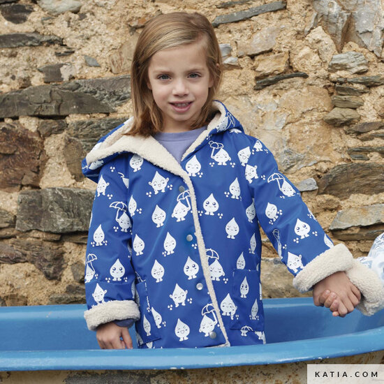 Regenjasstof - Magic Raindrops - Blauw