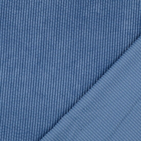 Ribfluweel - Uni - Jeansblauw
