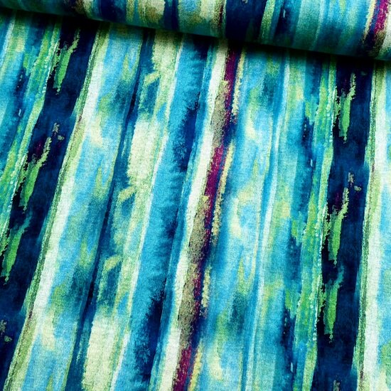 Interlock - Stripes - Blauw-Groen