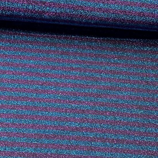 Scuba - Stripes Lurex - Aqua-Paars