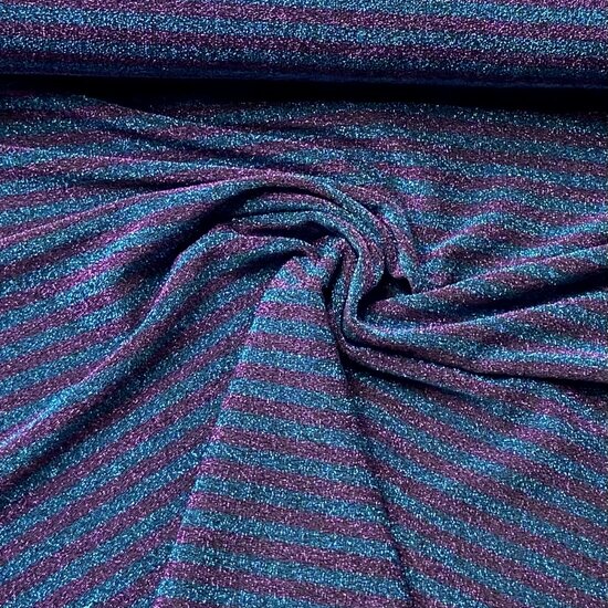 Scuba - Stripes Lurex - Aqua-Paars