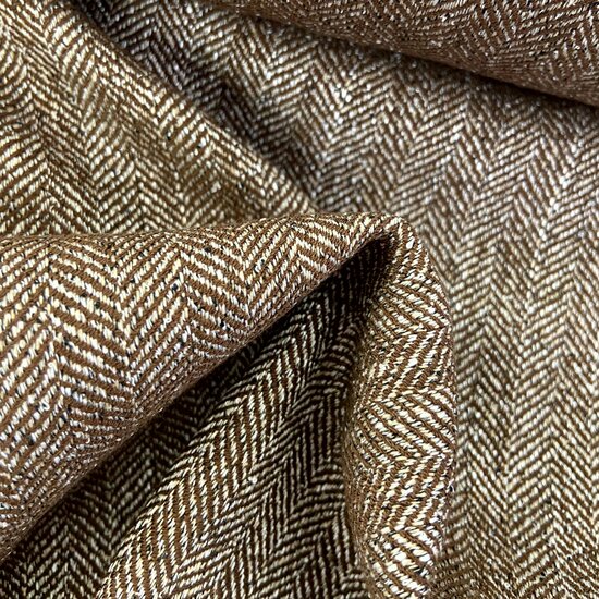 Tweed - Visgraat - Bruin