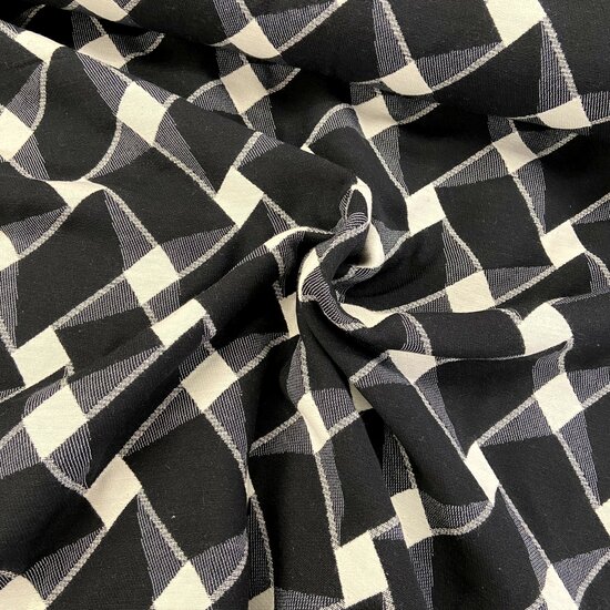 Jacquard - Parallellogram - Zwart-Wit