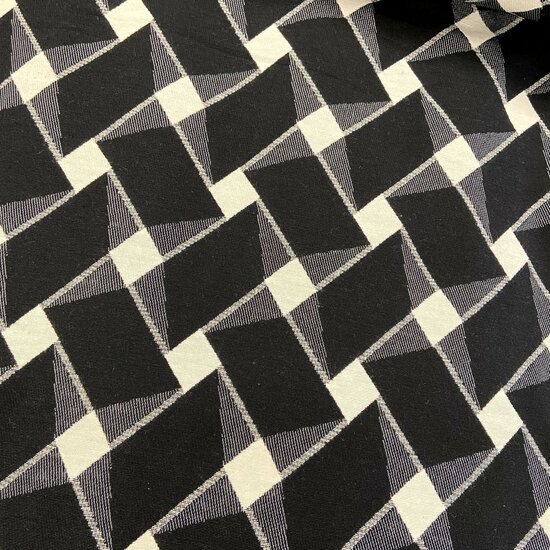 Jacquard - Parallellogram - Zwart-Wit