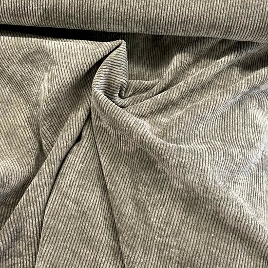 Ribfluweel Stretch - Uni - Kaki