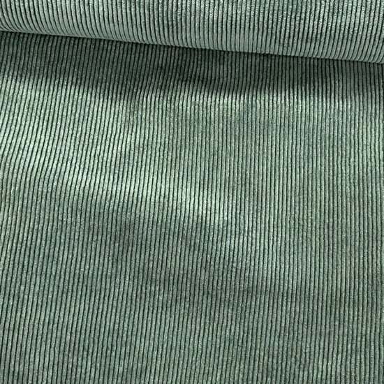 Ribfluweel Stretch - Uni - Donkergroen