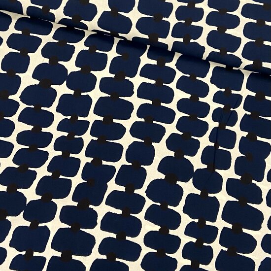 Viscose - Abstract - Donkerblauw