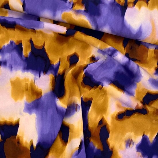 Viscose Crepe - Blurry - Oker-Paars