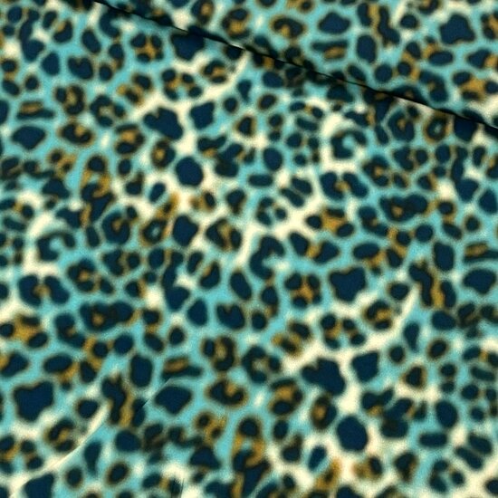 Viscose Crepe - Blurry Panther - Petrol