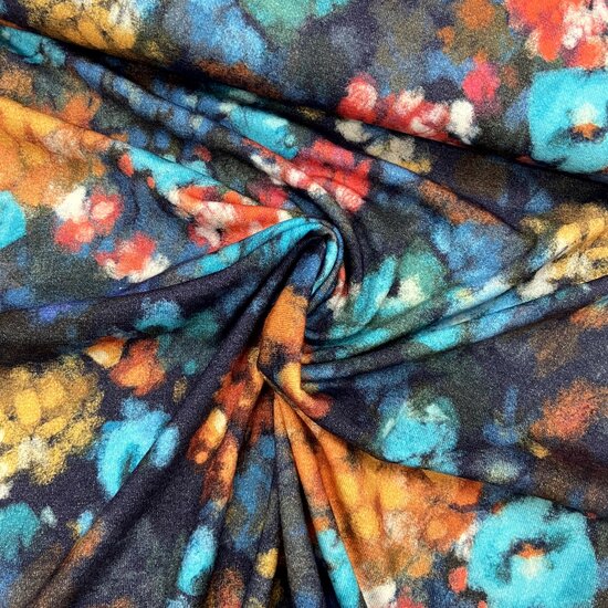 Gebreid - Waterpaint Flowers - Navy