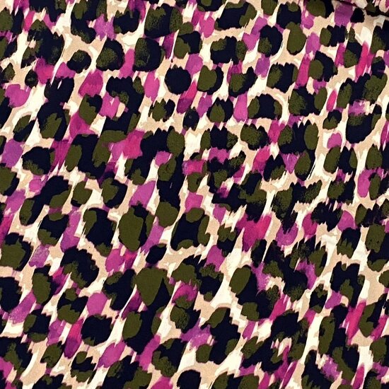 Viscose Crepe - Animal Skin - Cream