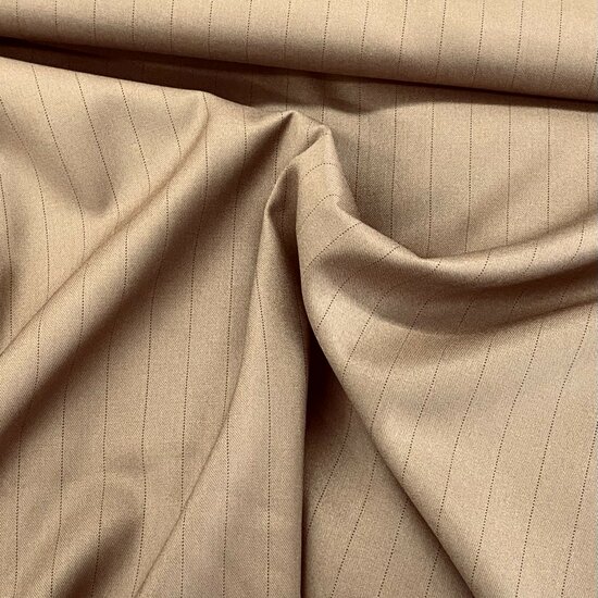 Broekenstof - Krijtstreep - Beige