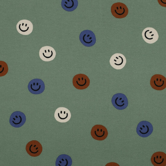 Flanel - Happy Faces - Kaki