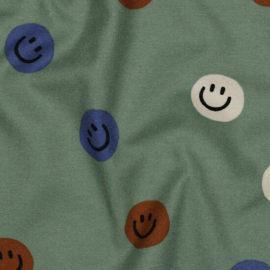 Flanel - Happy Faces - Kaki