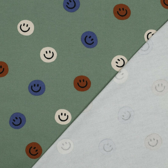 Flanel - Happy Faces - Kaki
