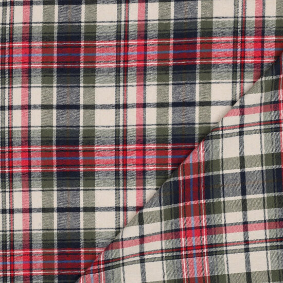 Katoen - Yarn Dyed Brushed Checks - Pickle
