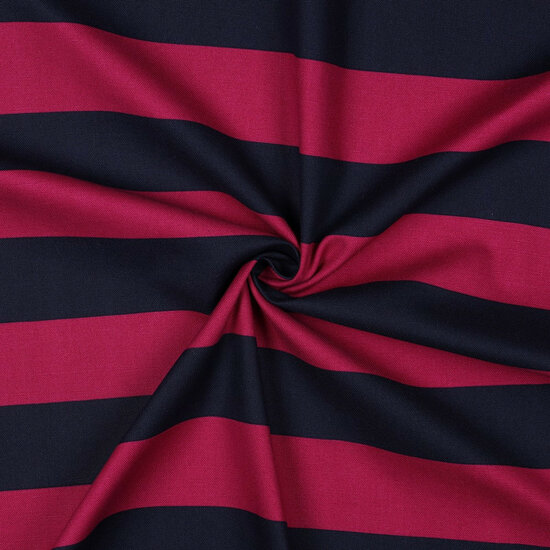 Canvas - Stripes - Fuchsia - Navy