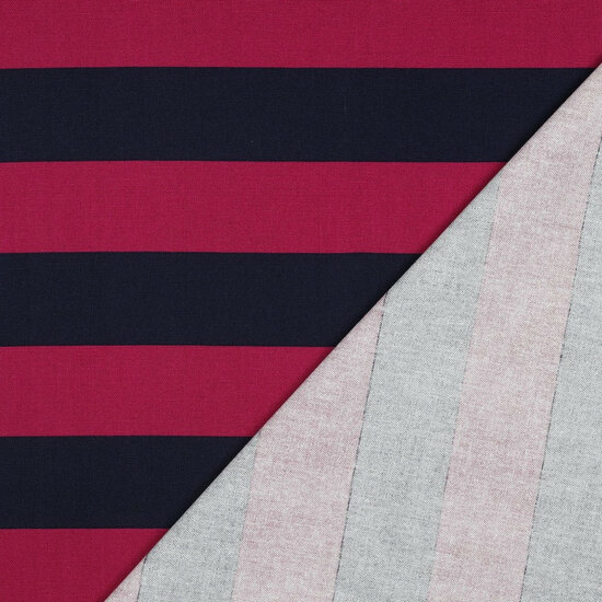 Canvas - Stripes - Fuchsia - Navy