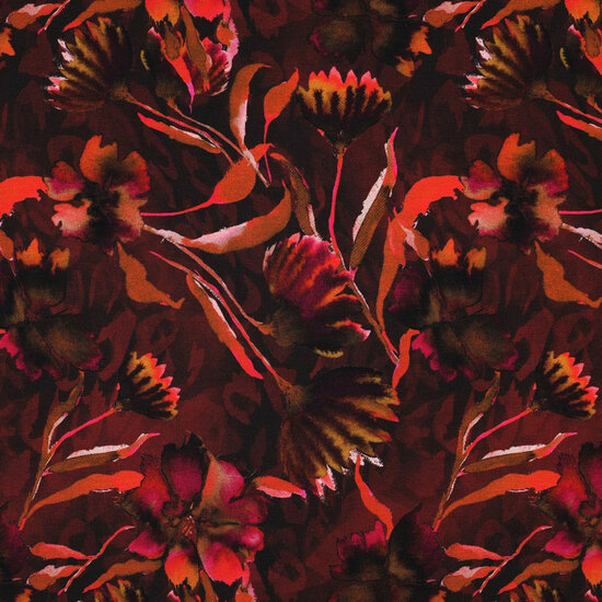 Jersey - Flowers - Bordeaux
