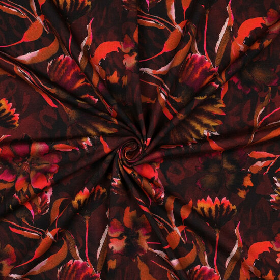 Jersey - Flowers - Bordeaux