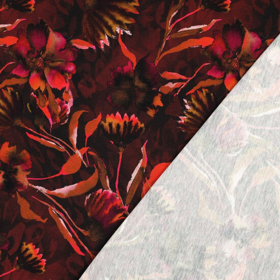 Jersey - Flowers - Bordeaux
