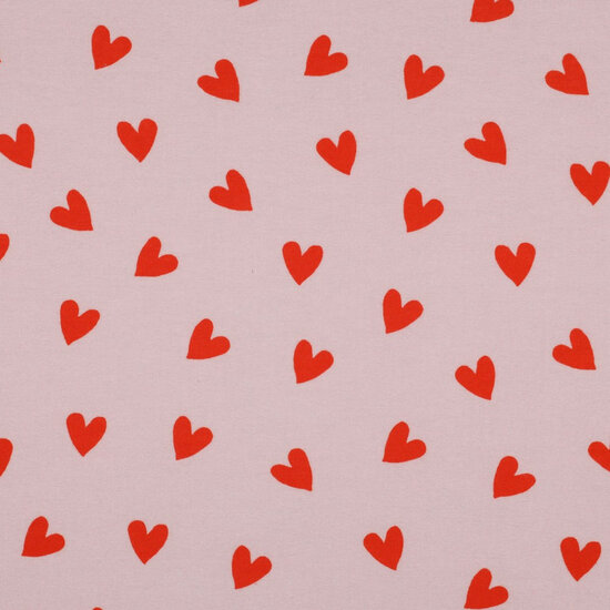 Flanel - Hearts - Roze