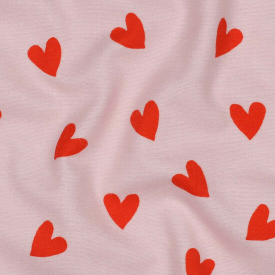Flanel - Hearts - Roze