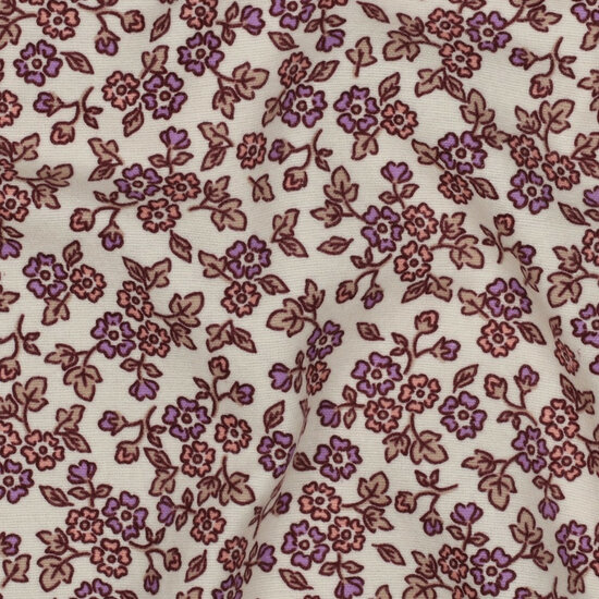 Flanel - Flowers - Ecru