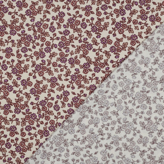 Flanel - Flowers - Ecru