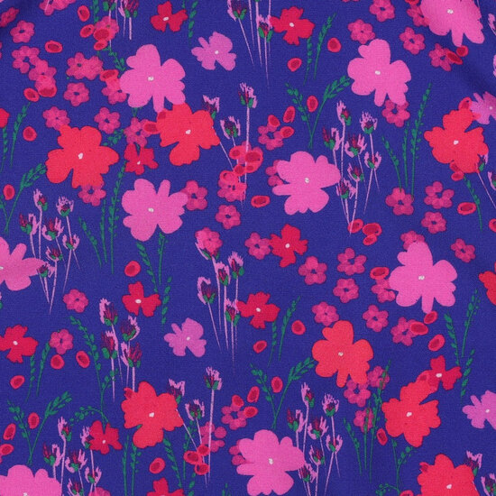 Viscose - Flowers - Kobalt