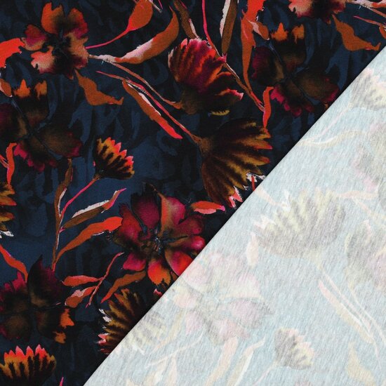 Jersey - Flowers - Navy