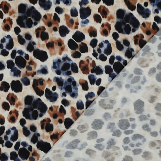 Viscose Satijn - Animal Skin - Ecru