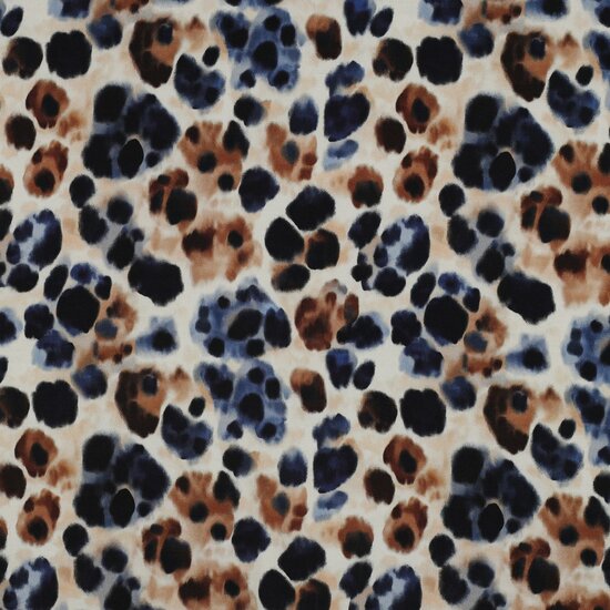 Viscose Satijn - Animal Skin - Ecru