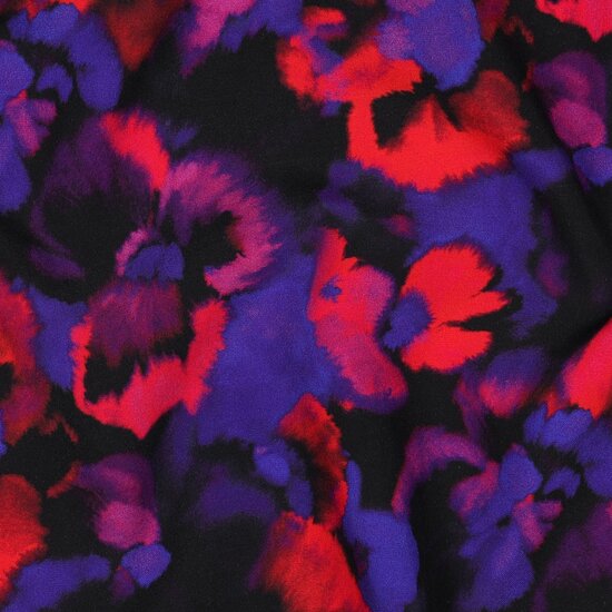 Viscose - Flowers - Paars
