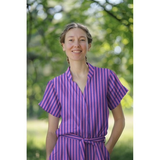 Katoen - Yarn Dyed Stripes - Paars