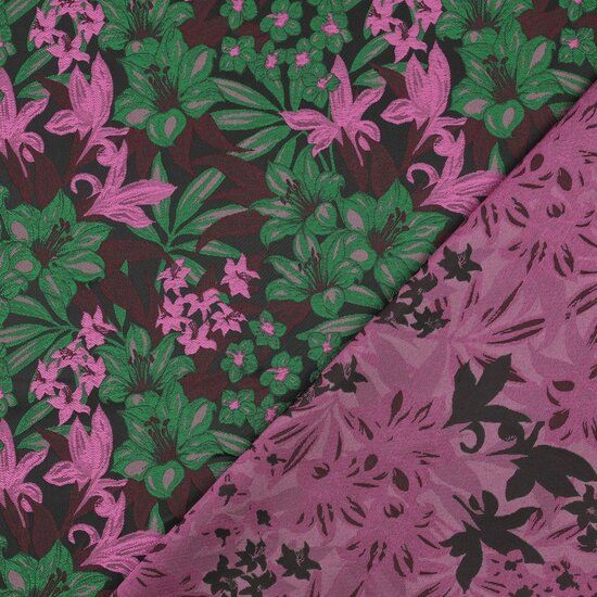 Jacquard - Flowers - Donkergroen