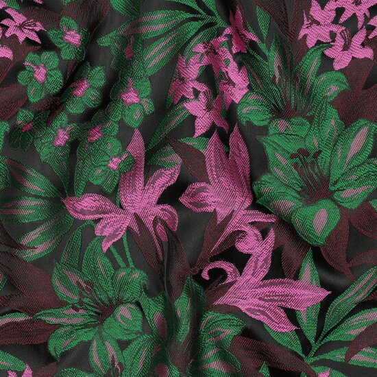 Jacquard - Flowers - Donkergroen