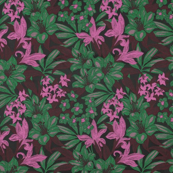 Jacquard - Flowers - Donkergroen
