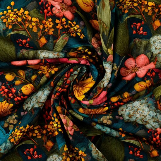 Sweat - Bloemen Boeket - Petrol